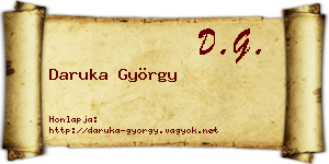 Daruka György névjegykártya